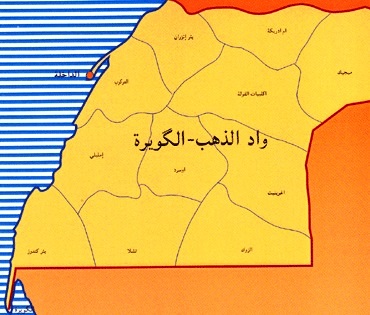 خريطة منطقة لكويرة الحدودية بين موريتانيا والمغرب 