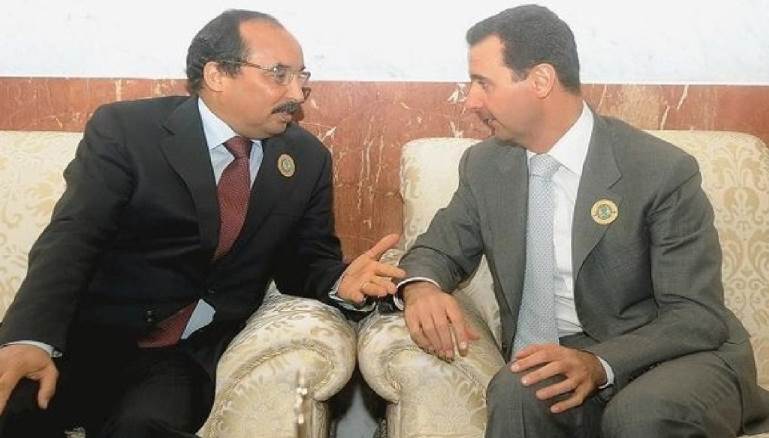 الرئيسان الموريتاني محمد ولد عبد العزيز والسوري بشار الأسد.