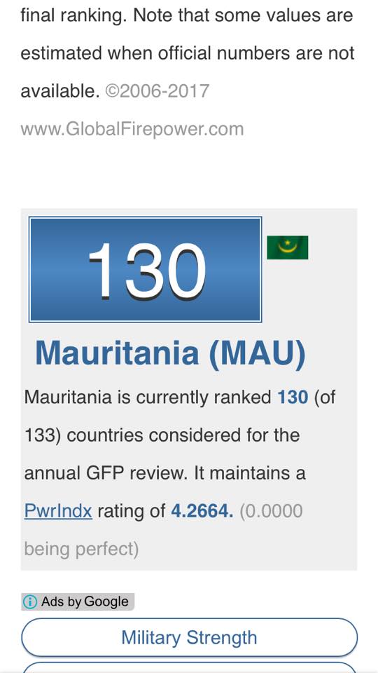 " موريتانيا فى المرتبة 130 حسب التقرير 