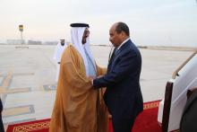 الرئيس الموريتاني محمد ولد عبد العزيز ووزير التربية والتعليم الإماراتي حسين الحمادي.