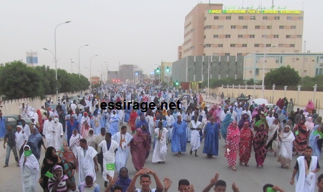المسيرة انطلقت من أمام دار الشباب القديمة و اختتمت أما الإذاعة