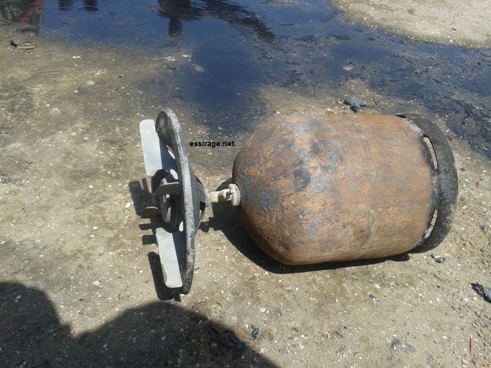 سبب الحريق - قنينة غازصغيرة