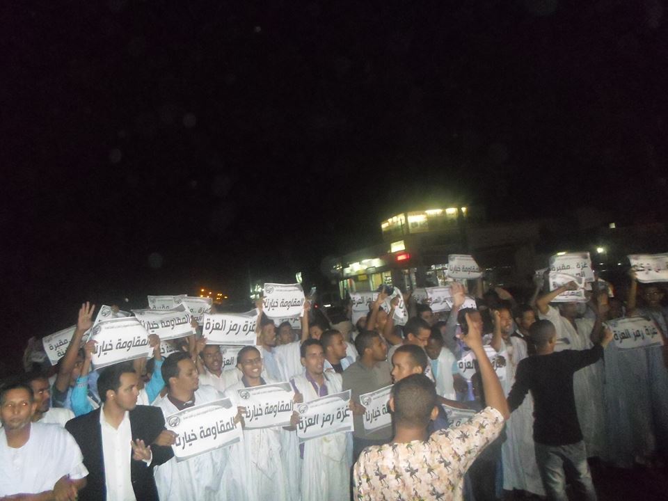 جانب من حضور التظاهرة المنددة بالعدوان على غزة