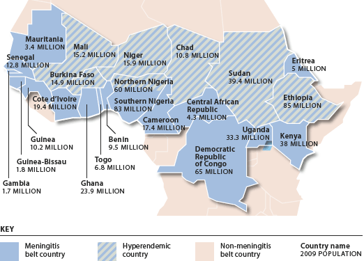 الحزام الافريقي لمرض التهاب السحايا 