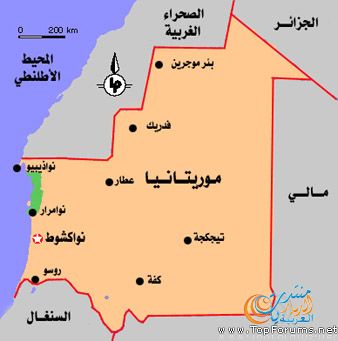 خريطة موريتانيا 