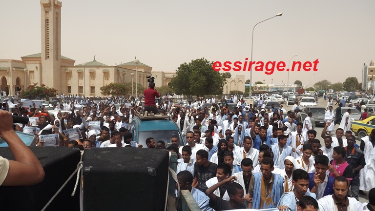 المسيرة توقفت أمام الأمم المتحدة 