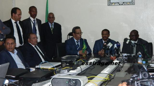 عدد من الوزراء حضروا المؤتمر الصحفي إضافة إلى إدارة الوكالة 