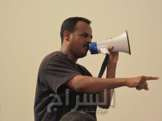 القيادي النقابي خلال وقفة اليوم 