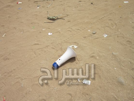 مكبر للصوت بقي في ساحة المعركة 