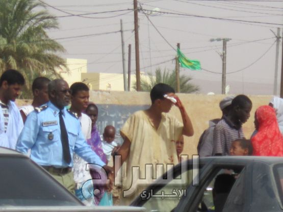 أحد الشباب أصيب خلال الاستقبال 