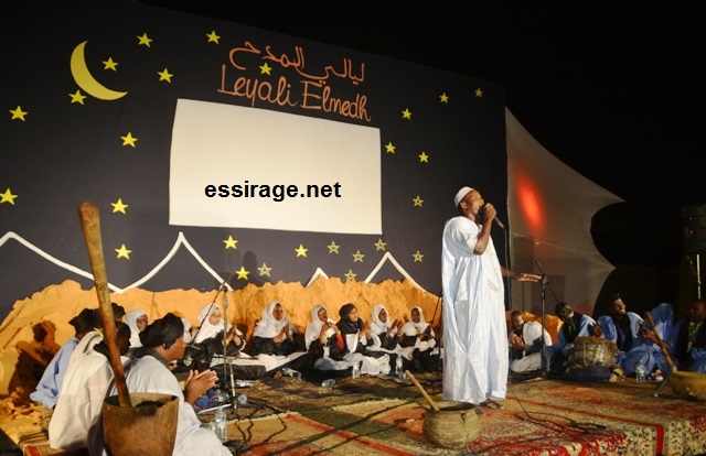 جانب من مصة مهرجان ليالي المدح في نسخته الثانية والمقام بالعاصمة نواكشوط (السراج)