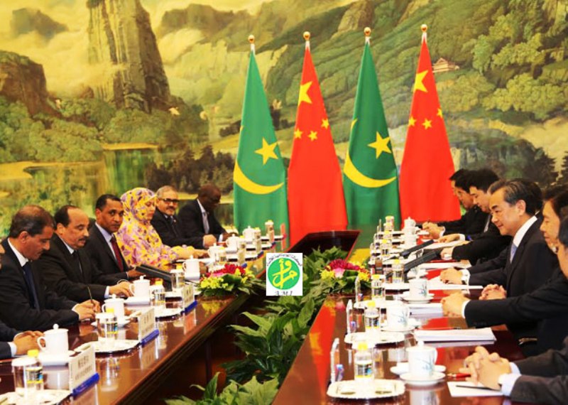 جانب من لقاء بين الوفد الرئاسي الموريتاني والحكومة الصينية بقيادة رئيس الوزارء (وم أ)
