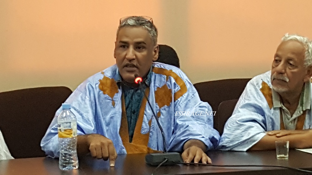 المحامي محمد ولد امين خلال مداخلته اليوم