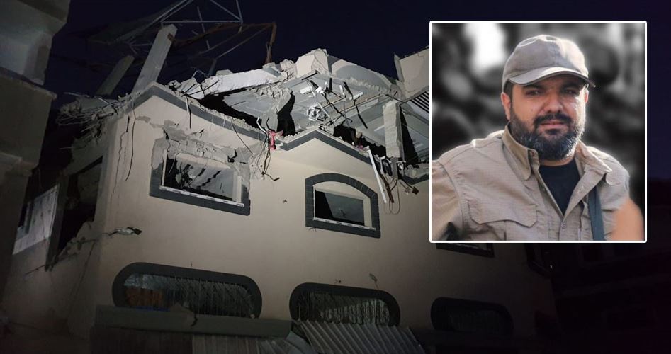 الشهيد بهاء أبو العطا ومنزله المستهدف من طرف الاحتلال الإسرائيلي
