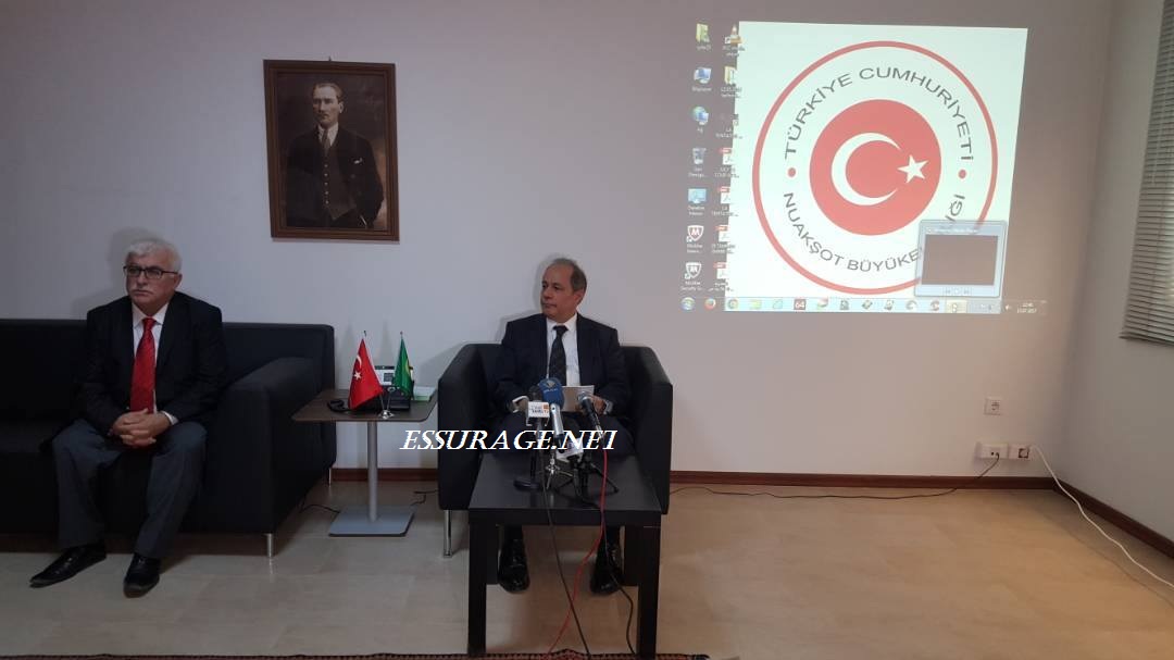 السفير التركي خلال المؤتمر الصحفي اليوم 