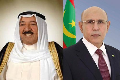 الرئيس الموريتاني محمد ولد الشيخ الغزواني والأمير الكويتي صباح الأحمد الجابر الصباح