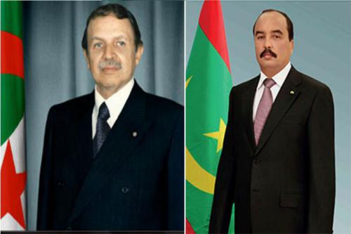 الرئيسان الموريتاني محمد ولد عبد العزيز والجزائري عبد العزيز بوتفليقة.