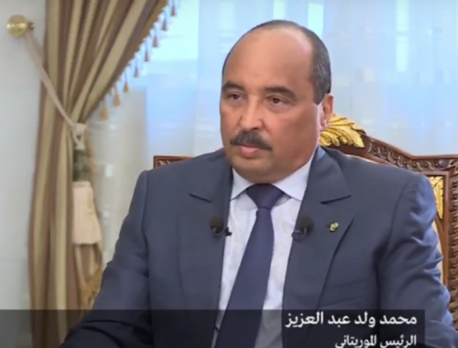الرئيس الموريتاني محمد ولد عبد العزيز (أثناء المقابلة مع فرانس 24)