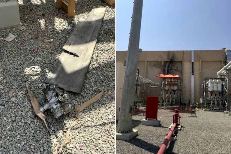 صور لاستهداف لمحطة كهربائية تغذي المسجد النبوي 