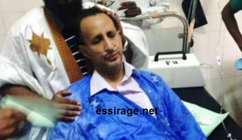 السيناتور محمد ولد غده بعد تعرضه للقمع الشديد في مسيرة عرفات