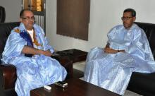 جانب من لقاء زعيم المعارضة الموريتانية الحسن ولد محمد برئيس مجلس الشيوخ (صورة لـ وم أ)