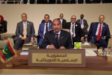 الرئيس الموريتاني محمد ولد عبد العزيز خلال مشاركته في القمة العربية الاقتصادية ببيروت.