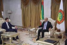 الرئيس الموريتاني محمد ولد الشيخ الغزواني ووكيل وزارة الشؤون الخارجية الأمريكية ديفيد هيل